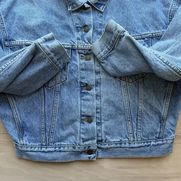 Vintage Levis Denim Jacket Women's Medium Blue 90s Type 3 Outerwear Made in USA - Picture 5 of 11